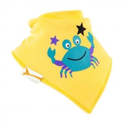 Bavoir bandana Funky Giraffe Crabe jaune 100% coton